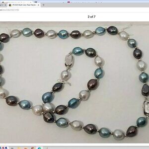 IPS 925 Multi Color Pearl Necklace & Braclet Set